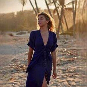 NWT Free People Vintage Summer Midi Dress Celestial Indigo Size L